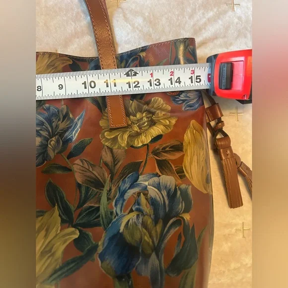 NWT Patricia Nash Enlightened Garden Kemble Tote Brown Leather Floral w Dust Bag - Picture 7 of 11